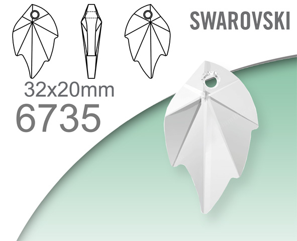 Swarovski 6735 Leaf Pendant 32x20mm