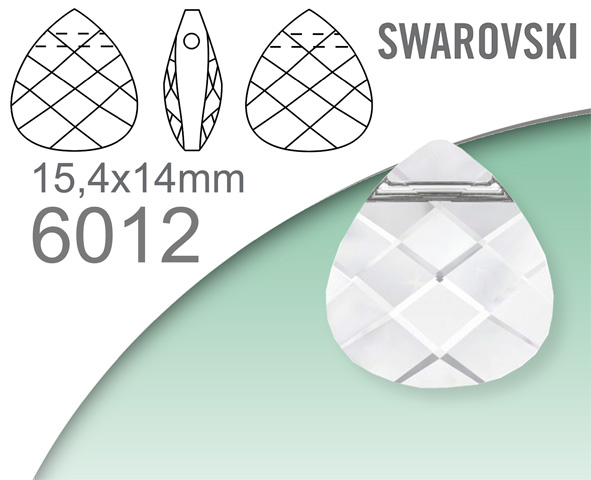 Swarovski 6012 Flat Briolette pendant 15,4x14mm