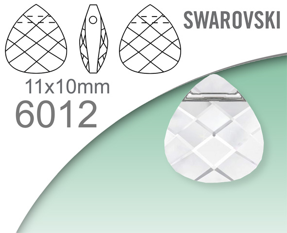 Swarovski 6012 Flat Briolette pendant 11x10mm