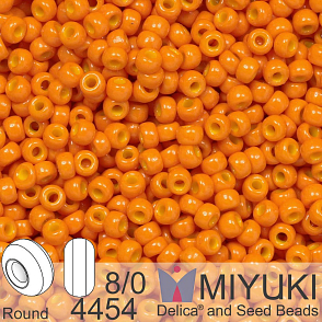 Korálky Miyuki Round 8/0. Barva 4454 Duracoat Dyed Opaque Kumquat. Balení 5g
