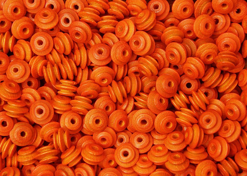 Korálky 1584 barva Oranžová 604 velikost 8mm počet 25 kusů v sáčku