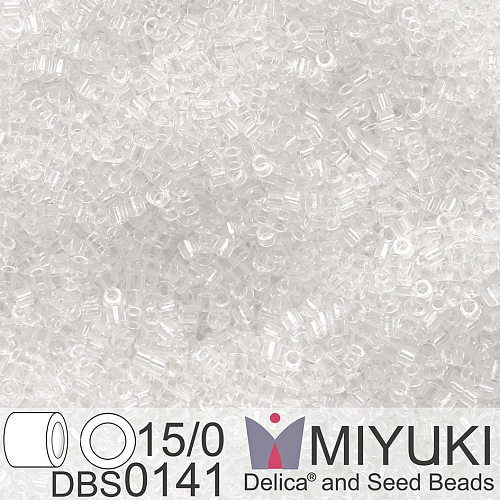 Korálky Miyuki Delica 15/0. Barva DBS 0141 Crystal. Balení 2g.