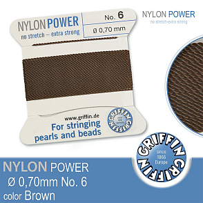 NYLON Power velmi pevná nit GRIFFIN síla nitě 0,70mm barva Brown