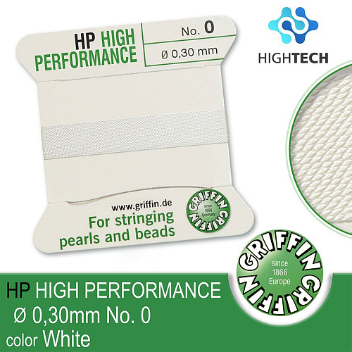 High Performance EXTRÉMNĚ pevná nit GRIFFIN síla nitě 0,30mm Barva White
