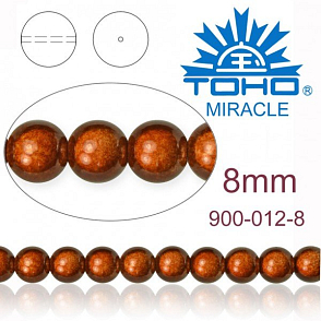 MIRACLE beads original Japan. Velikost 8mm. Barva 012 BRONZE.