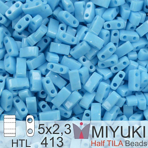 Korálky Miyuki Half Tila. Barva Op Turquoise Blue  HTL 413 Balení 3g