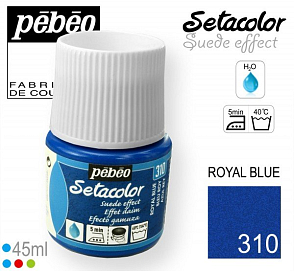 Barva na Textil SETACOLOR Suede Pebeo. barva č. 310 ROYAL BLUE. Balení 45ml