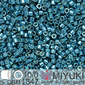 Korálky Miyuki Delica 10/0. Barva Duracoat Galvanized Dark Sea Foam DBM1847. Balení 5g.