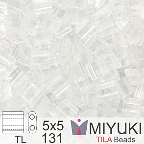 Korálky MIYUKI tvar TILA BEADS velikost 5x5mm. Barva TL-131 Crystal . Balení 5g.