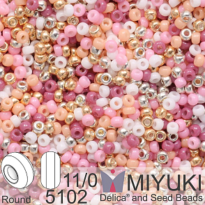 Korálky Miyuki Round 11/0. Barva Unicorn Mix 5102. Balení 5g.