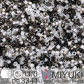 Korálky Miyuki Delica 11/0. Barva Grey Shadow Mix DB3341. Balení 5g