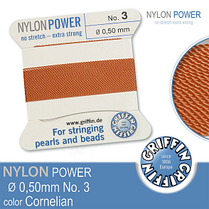 NYLON Power velmi pevná nit GRIFFIN síla nitě 0,50mm Barva Cornelian