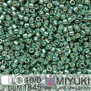 Korálky Miyuki Delica 10/0. Barva Duracoat Galvanized Sea Green DBM1845. Balení 5g.