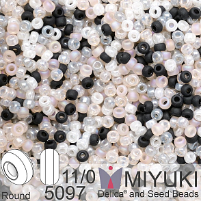 Korálky Miyuki Round 11/0. Barva Moonstone Mix 5097. Balení 5g.