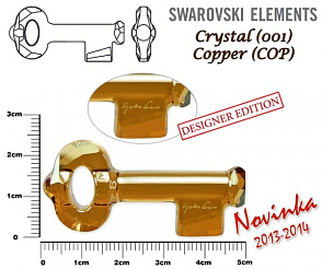SWAROVSKI KEY to the Forest 6918 ( podpis YOKO ONO) barva Crystal COPPER velikost 50mm.
