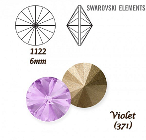 SWAROVSKI ELEMENTS RIVOLI 1122 SS29 barva VIOLET (371) velikost 6mm.