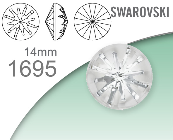 Swarovski 1695 Sea Urchin Round Stone PF 14mm