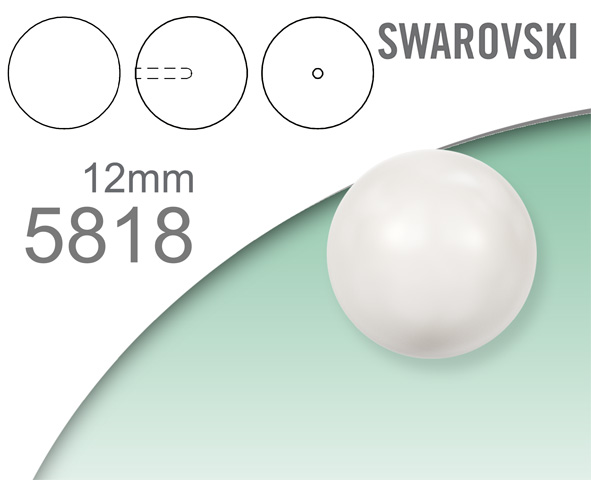 Swarovski 5818 Crystal Pearls 1/2 otvor 12mm