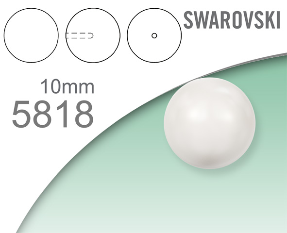 Swarovski 5818 Crystal Pearls 1/2 otvor 10mm