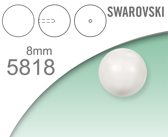 Swarovski 5818 Crystal Pearls 1/2 otvor 8mm