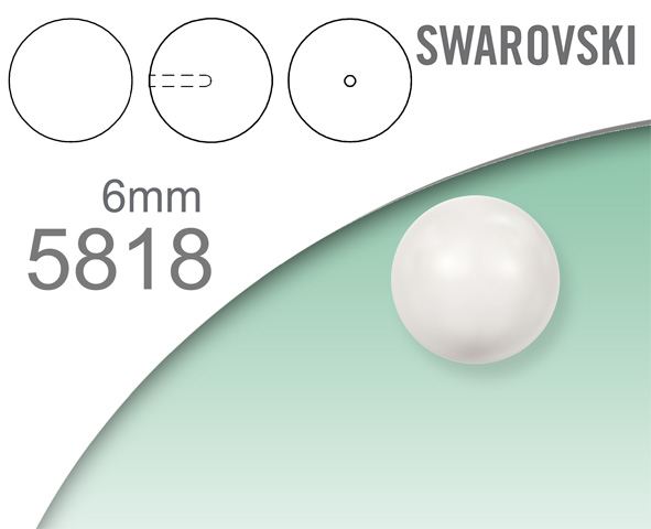 Swarovski 5818 Crystal Pearls 1/2 otvor 6mm