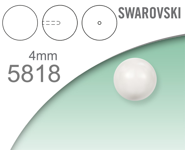 Swarovski 5818 Crystal Pearls 1/2 otvor 4mm