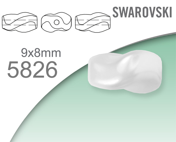 Swarovski 5826 Crystal Curved Pearl 9x8mm
