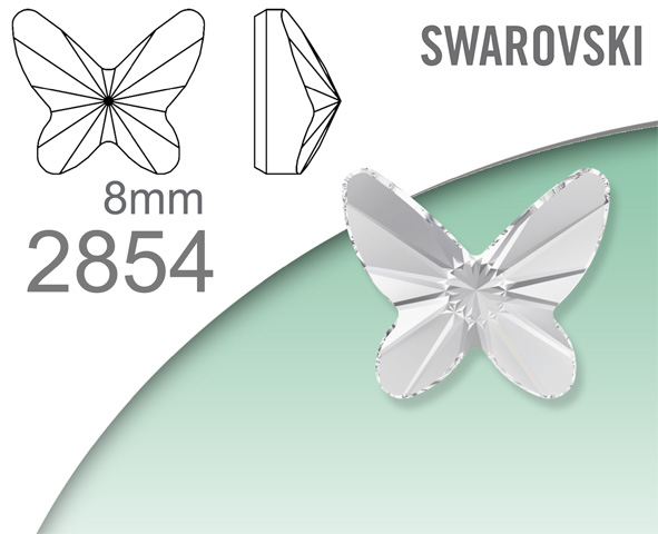 Swarovski 2854 Butterfly Flat Back 8mm