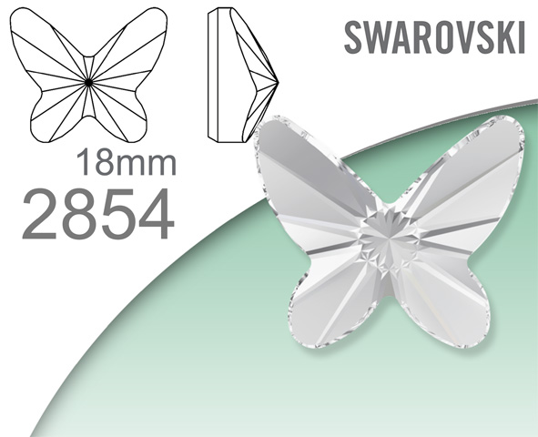 Swarovski 2854 Butterfly Flat Back 18mm