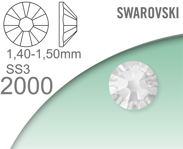Swarovski 2000 Rose Hotfiix SS3 (1,4-1,5mm)