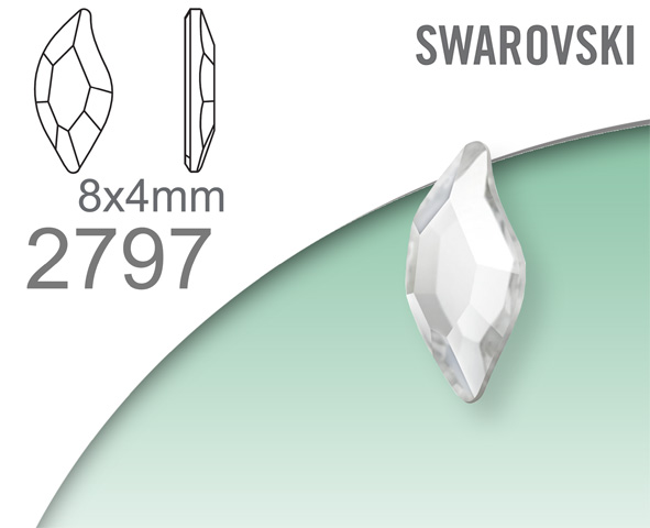 Swarovski 2797 Diammond Leaf FB 8x4mm