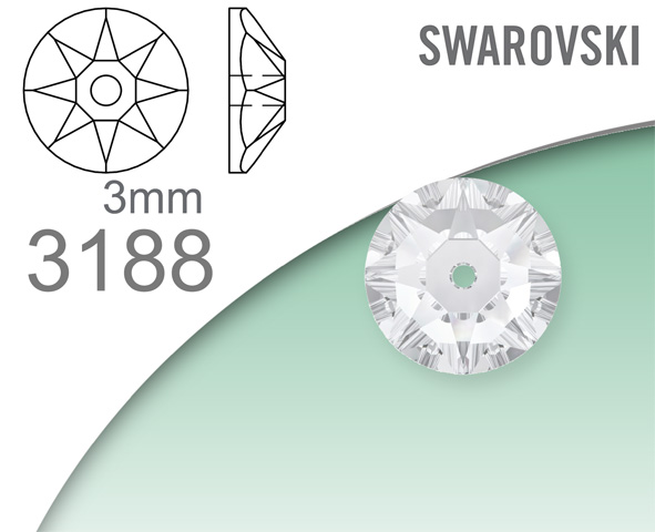 Swarovski 3188 XIRIUS Lochrose 3mm