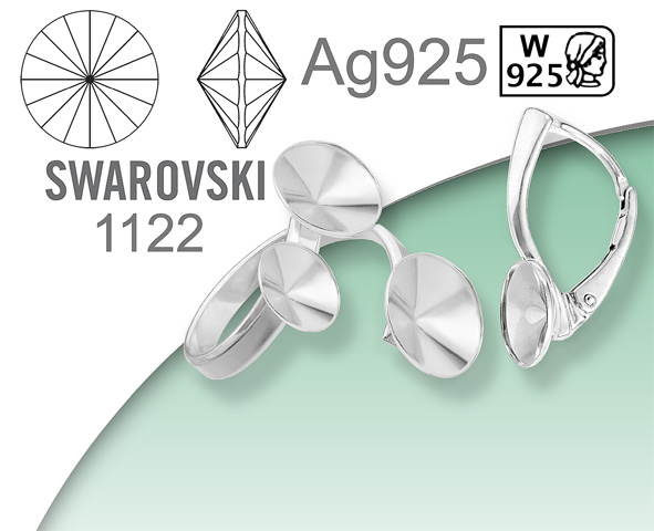 Stříbro Ag925 pro Swarovski 1122 RIVOLI