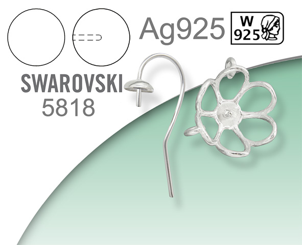 Stříbro Ag925 pro Swarovski 5818 Pearls