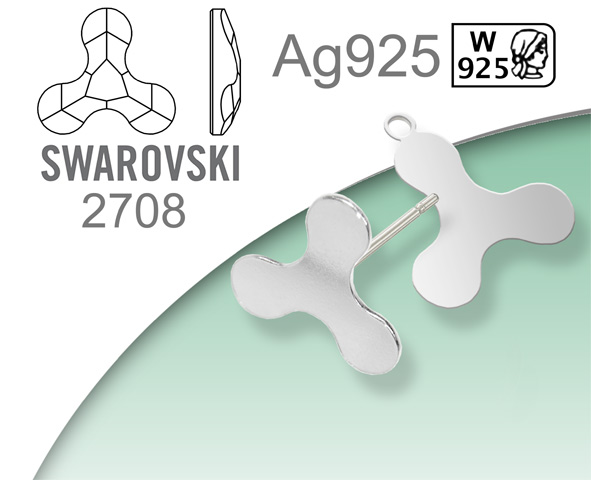 Stříbro Ag925 pro Swarovski 2708 Molecule