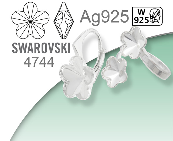 Stříbro Ag925 pro Swarovski 4744 Flower Fancy