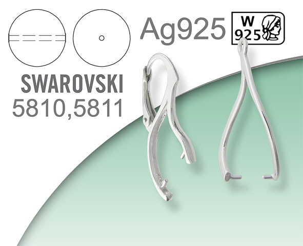 Stříbro Ag925 pro Swarovski 5810, 5811 Crystal Round Pearl