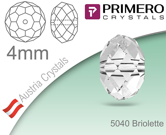 PRIMERO Crystals 5040 Briolette 4mm