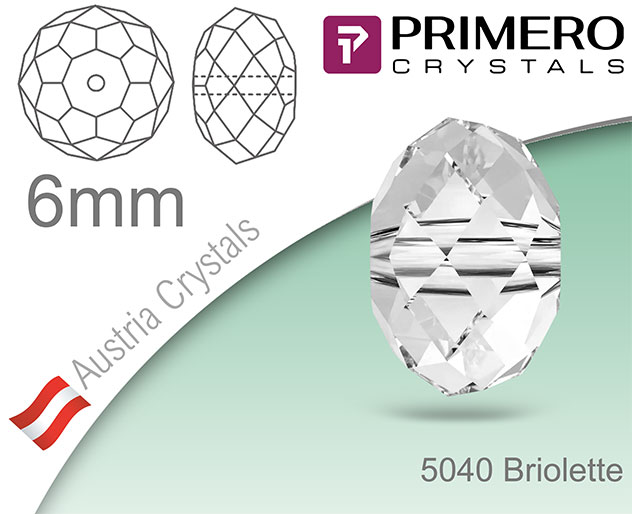 PRIMERO Crystals 5040 Briolette 6mm