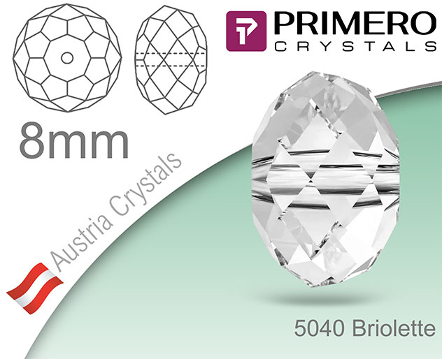 PRIMERO Crystals 5040 Briolette 8mm
