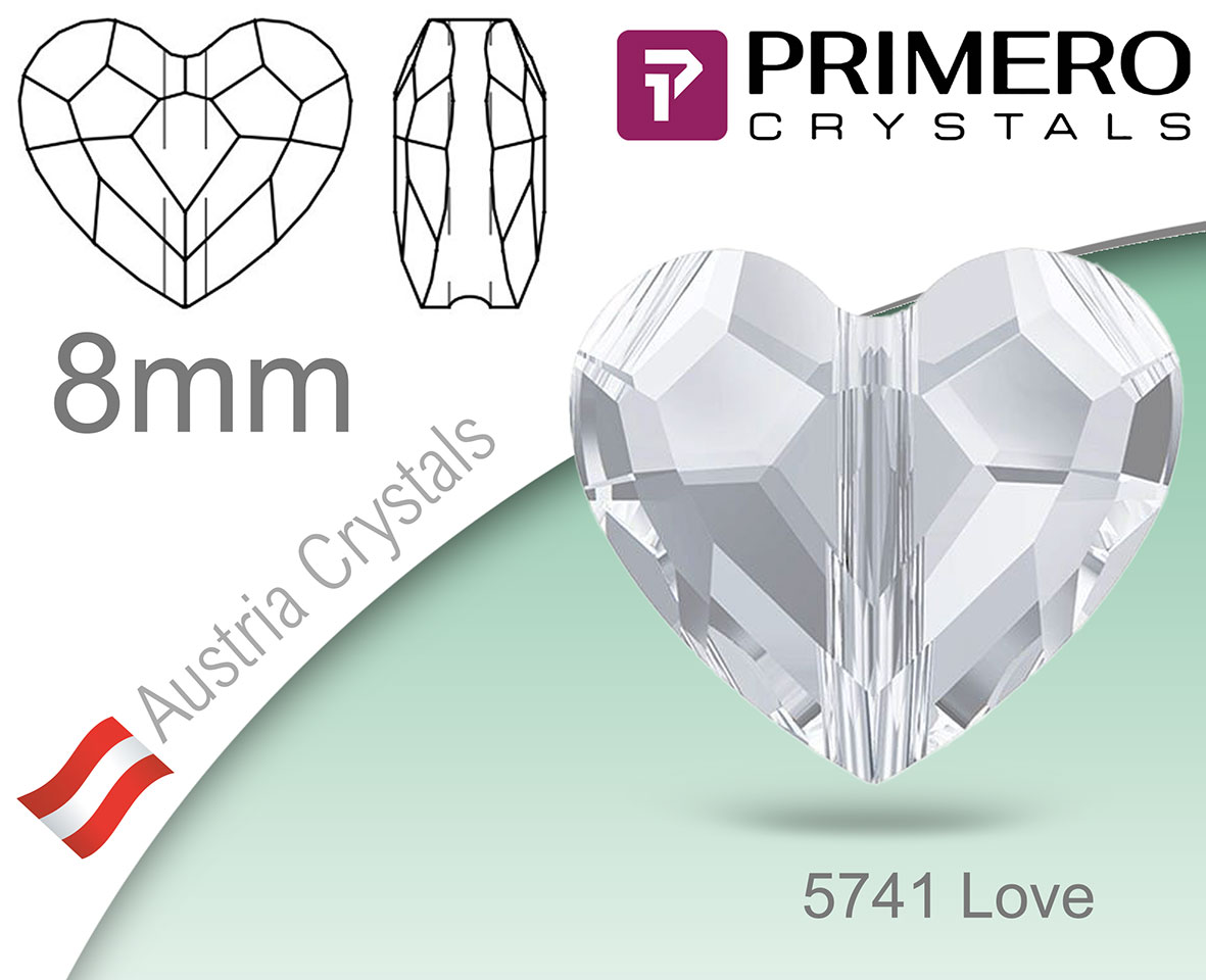 PRIMERO Crystals 5741 Love 8mm