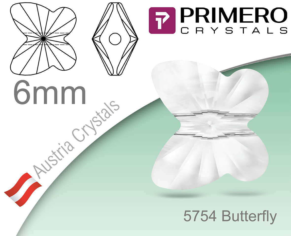 PRIMERO Crystals 5754 Butterfly 6mm