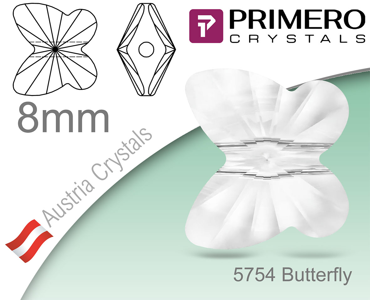 PRIMERO Crystals 5754 Butterfly 8mm