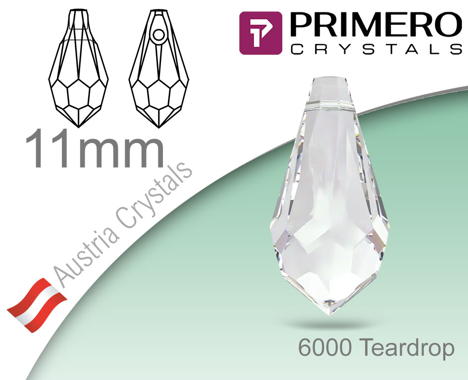 PRIMERO Crystals 6000 Teardrop 11mm