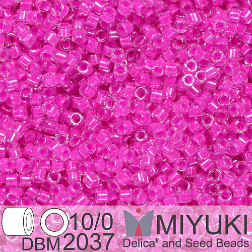 Korálky Miyuki Delica 10/0. Barva Luminous Hot Magenta DBM2037. Balení 5g.