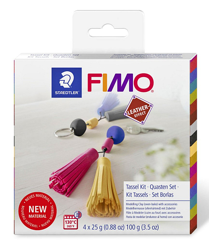 FIMO Leather Sada DIY ŠPERKY balení 4 barevných bloků FIMO po 25g, komponenty a podrobný obrázkový návod.