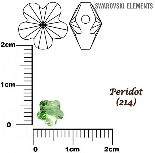SWAROVSKI KORÁLKY Flower Bead barva PERIDOT velikost 6mm. Balení 4Ks.