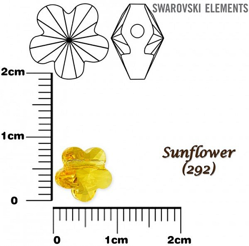 SWAROVSKI KORÁLKY Flower Bead barva SUNFLOWER velikost 8mm. Balení 3Ks