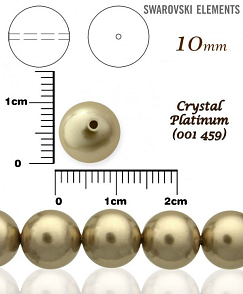 SWAROVSKI 5810 Voskované Perle barva 459 CRYSTAL PLATINUM PEARL velikost 10mm. 