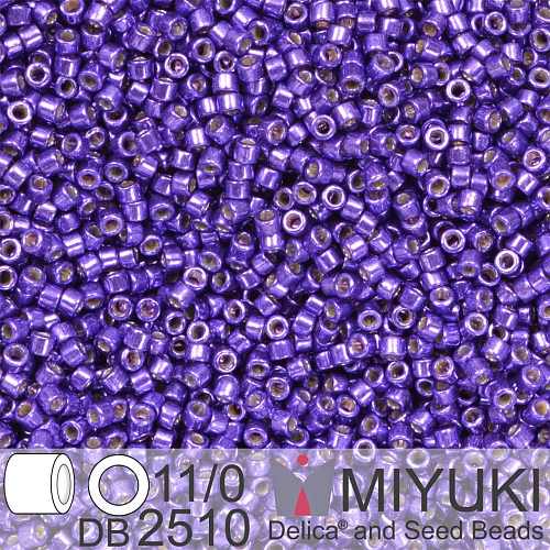 Korálky Miyuki Delica 11/0. Barva Duracoat Galvanized Lilac Night  DB2510. Balení 5g